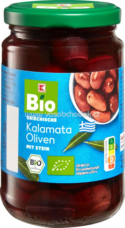 K-Bio Griechische Kalamata Oliven mit Stein, 290g K-Bio Griechische Kalamata Oliven mit Stein, 290g