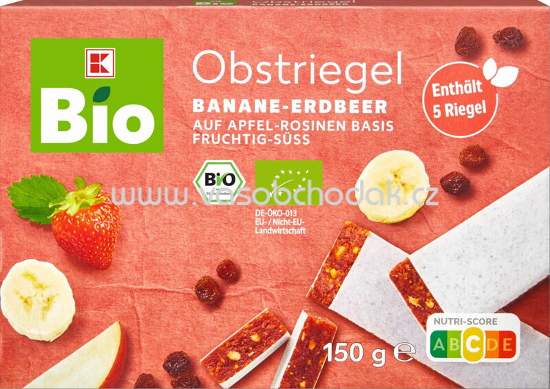 K-Bio Obstriegel Banane Erdbeer, 5 St, 150g