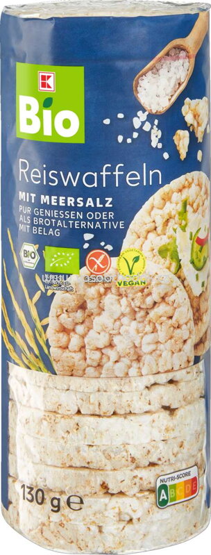 K-Bio Reiswaffeln mit Meersalz, 130g K-Bio Reiswaffeln mit Meersalz, 130g