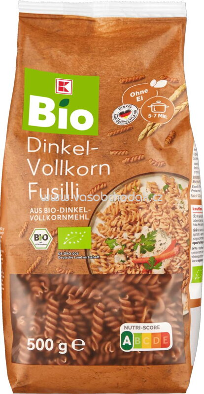 K-Bio Dinkel Vollkorn Fusilli, 500g