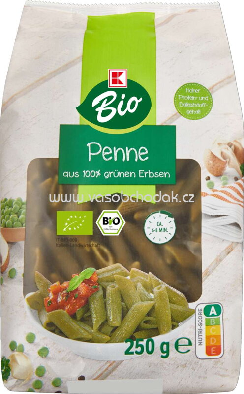 K-Bio Penne aus grünen Erbsen, 250g K-Bio Penne aus grünen Erbsen, 250g