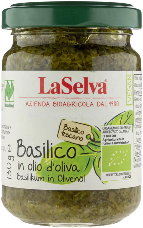 LaSelva Basilikum in Olivenöl, 130g LaSelva Basilikum in Olivenöl, 130g