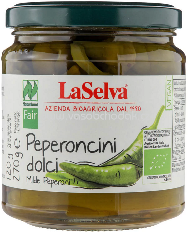 LaSelva Milde Peperoni in Weinessig, 270g LaSelva Milde Peperoni in Weinessig, 270g