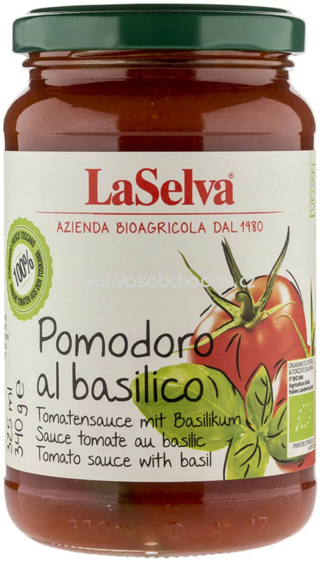LaSelva Tomatensauce mit Basilikum, 340g