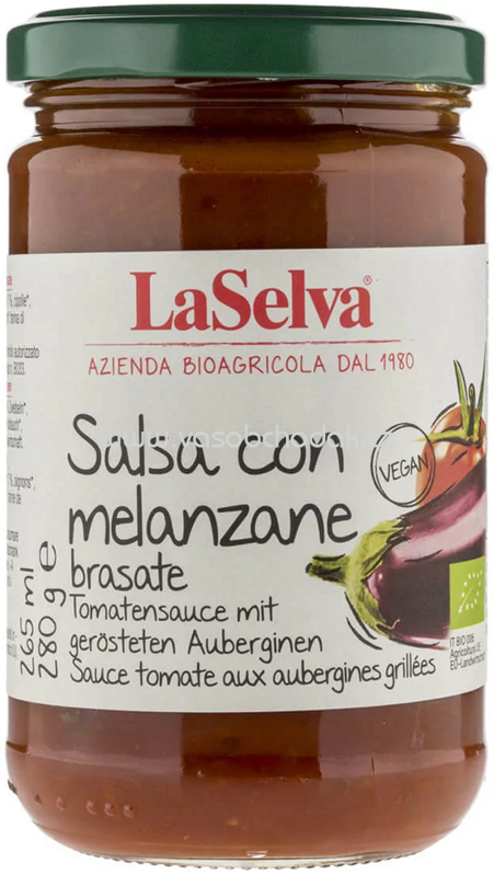 LaSelva Tomatensauce mit gerösteten Auberginen, 280g