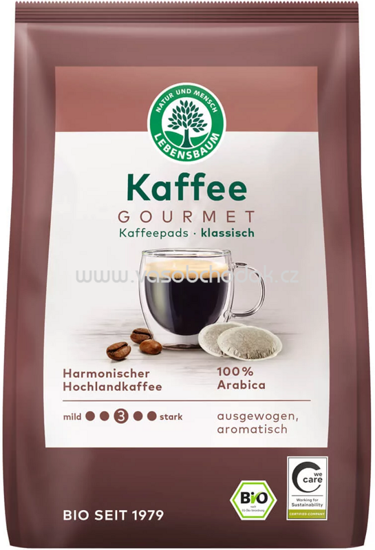 Lebensbaum Kaffeepads Kaffee Gourmet, klassisch, 126g