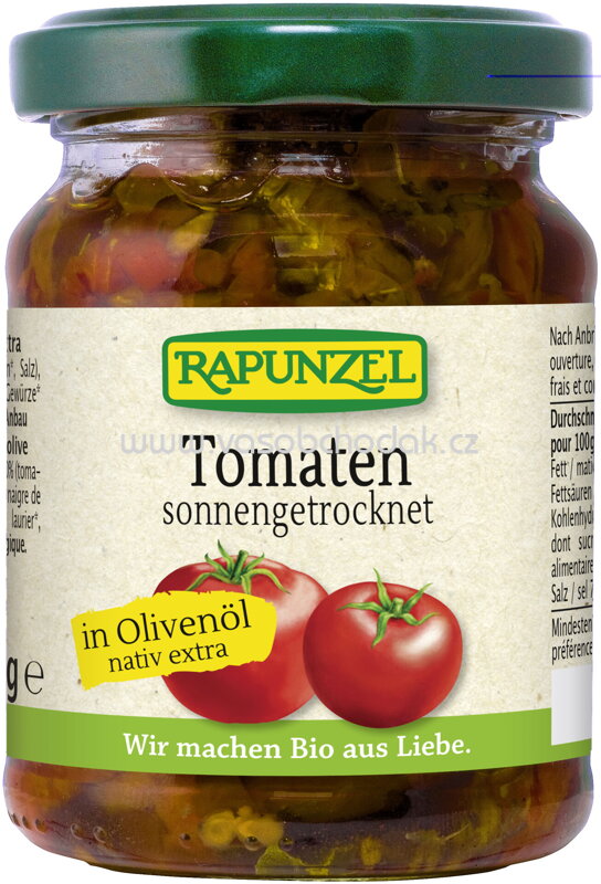Rapunzel Tomaten getrocknet in Olivenöl, aromatisch-würzig, 120g Rapunzel Tomaten getrocknet in Olivenöl, aromatisch-würzig, 120g
