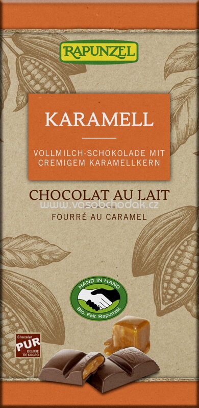 Rapunzel Vollmilch Schokolade mit Karamellfüllung, 100g