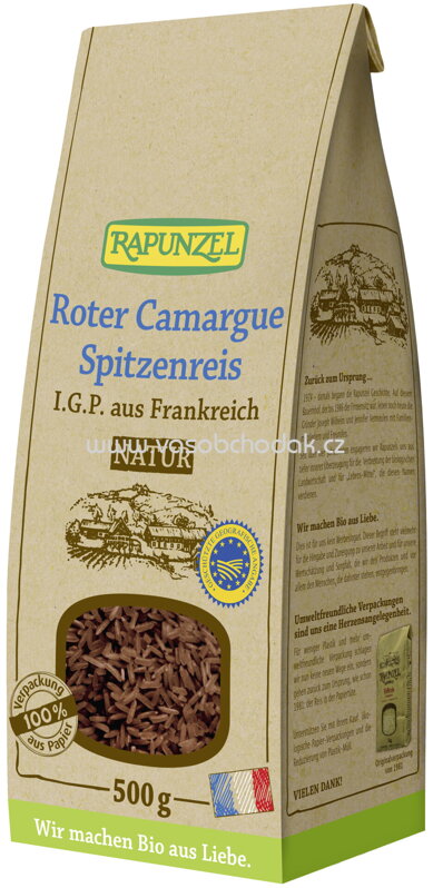Rapunzel Roter Camargue Spitzenreis natur I.G.P. - Vollkorn, 500g