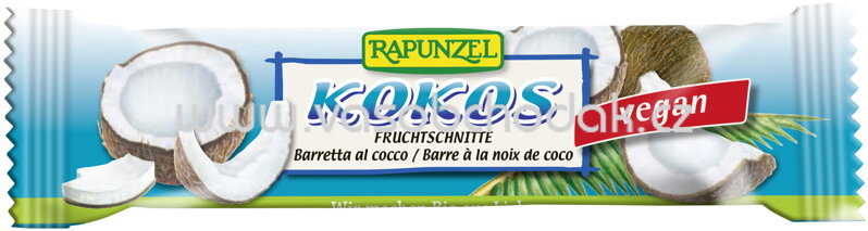 Rapunzel Fruchtschnitte Kokos, 40g Rapunzel Fruchtschnitte Kokos, 40g