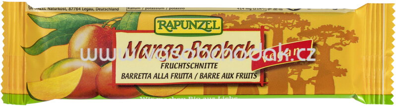Rapunzel Fruchtschnitte Mango-Baobab, 40g Rapunzel Fruchtschnitte Mango-Baobab, 40g
