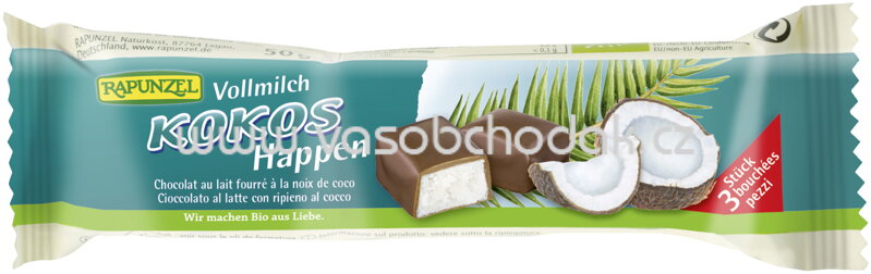Rapunzel Kokos-Happen Vollmilch, 50g Rapunzel Kokos-Happen Vollmilch, 50g