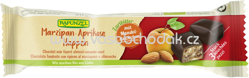 Rapunzel Marzipan-Aprikose Happen Zartbitter, 50g Rapunzel Marzipan-Aprikose Happen Zartbitter, 50g
