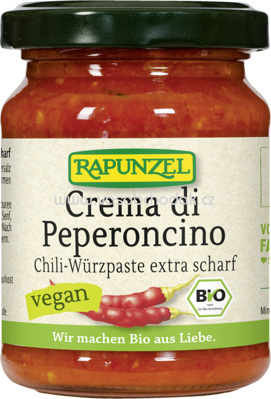 Rapunzel Crema di Peperoncino, Chili-Würzpaste extra scharf, 120g