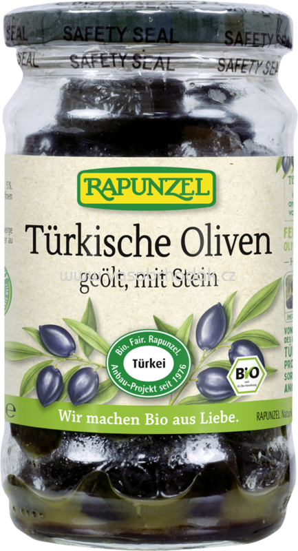 Rapunzel Türkische Oliven schwarz, mit Stein geölt, 185g