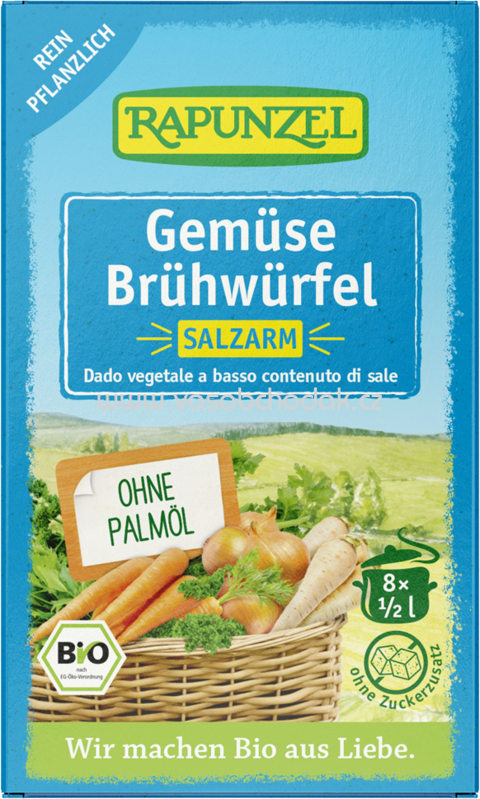Rapunzel Gemüse-Brühwürfel salzarm, mit Bio-Hefe, 68g