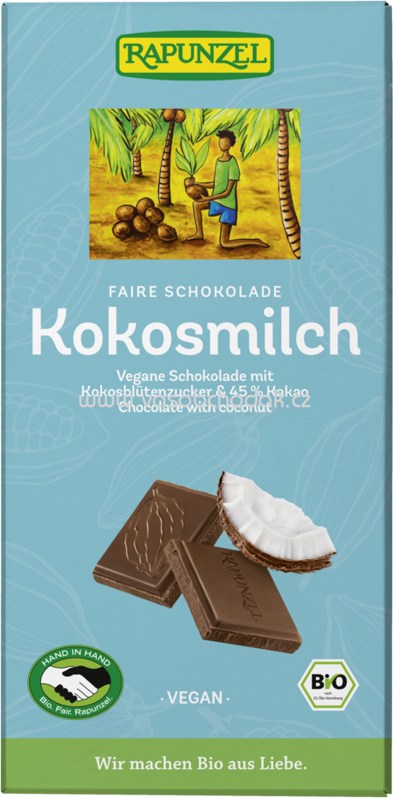 Rapunzel Kokosmilch Schokolade, 80g