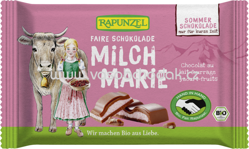 Rapunzel Milch Marie Schokolade mit rote Beeren-Joghurt-Füllung, 100g