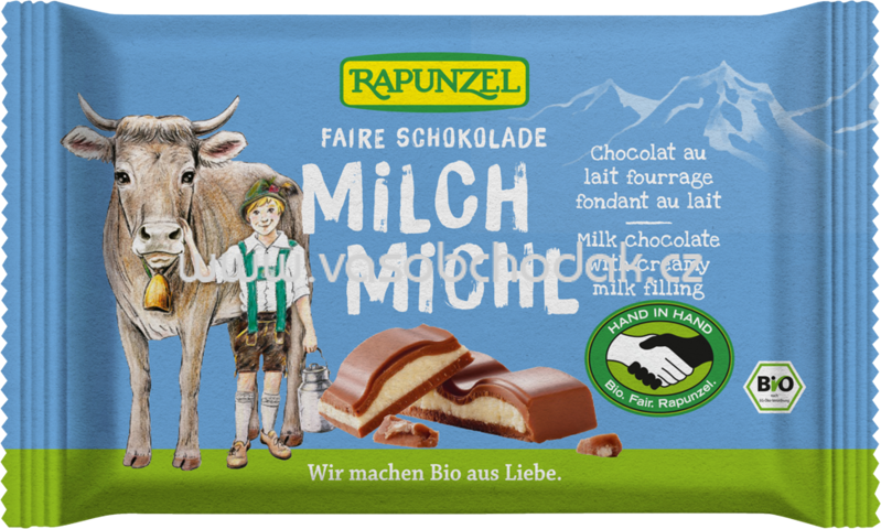 Rapunzel Milch Michl Schokolade mit Milchfüllung, 100g