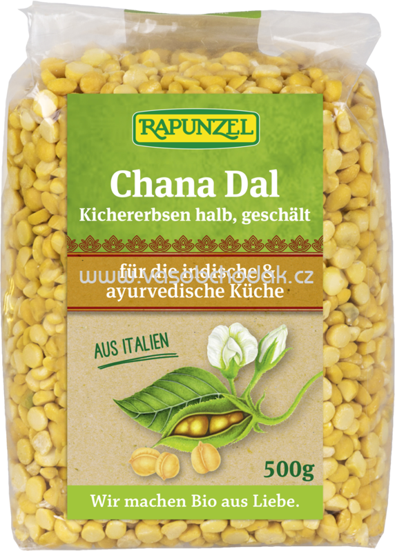 Rapunzel Chana Dal, Kichererbsen halb, geschält, 500g
