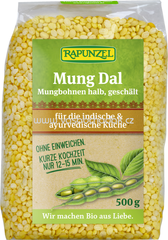 Rapunzel Mung Dal, Mungbohnen halb, geschält, 500g