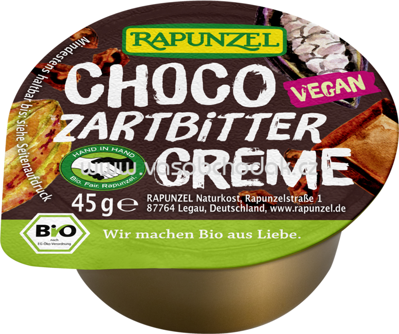 Rapunzel Choco, Zartbitter Creme, 45g