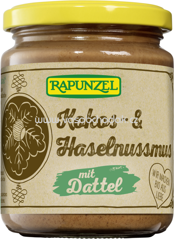 Rapunzel Kokos- & Haselnussmus mit Dattel, 250g