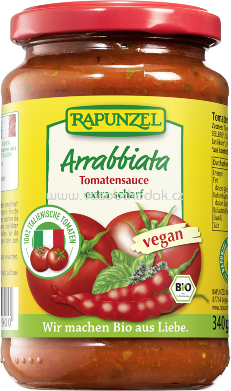 Rapunzel Tomatensauce Arrabbiata, 335 ml