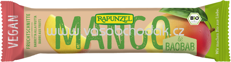 Rapunzel Fruchtschnitte Mango-Baobab, 40g