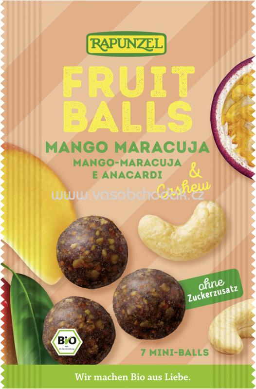 Rapunzel Fruit-Balls Mango-Maracuja & Cashew, 49g