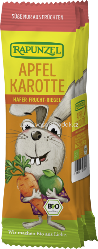 Rapunzel Kinder Hafer-Frucht- Gemüseriegel Apfel-Karotte, ab 3 Jahren, 92g