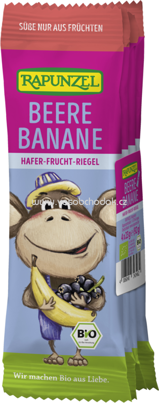 Rapunzel Kinder Hafer-Frucht-Riegel Beere-Banane, ab 3 Jahren, 92g