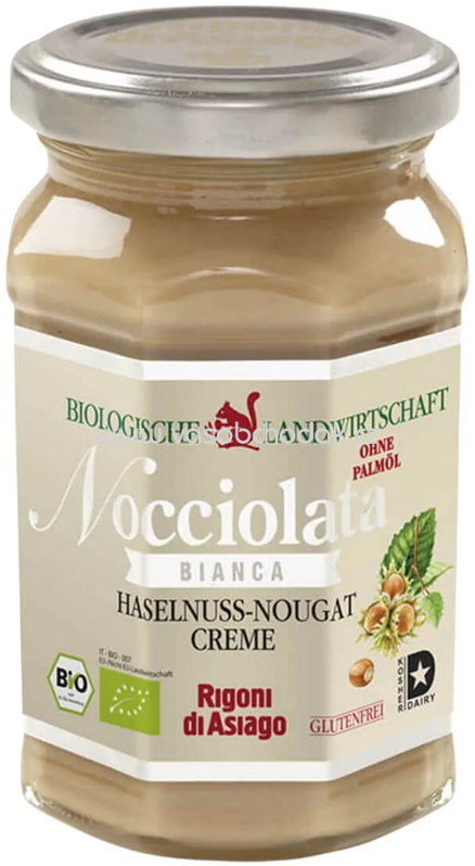 Rigoni di Asiago Nocciolata Bianca Haselnuss Nougat Creme ohne Palmöl, 270g