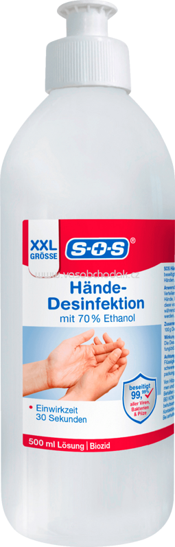 SOS Hand-Desinfektions-Lösung XXL, 500 ml SOS Hand-Desinfektions-Lösung XXL, 500 ml