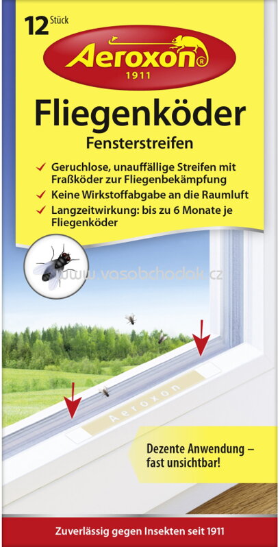 Aeroxon Fenster Köderstreifen gegen Fliegen, 12 St