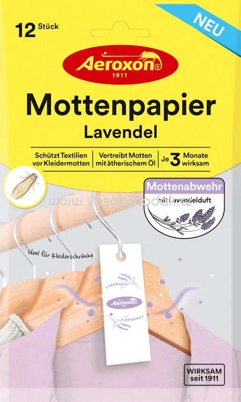 Aeroxon Mottenpapier Lavendel, 12 St