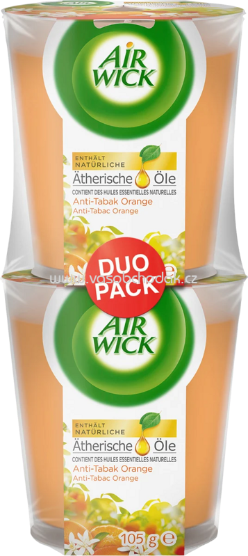 AirWick Duftkerze im Glas Anti-Tabak Orange, 2 St