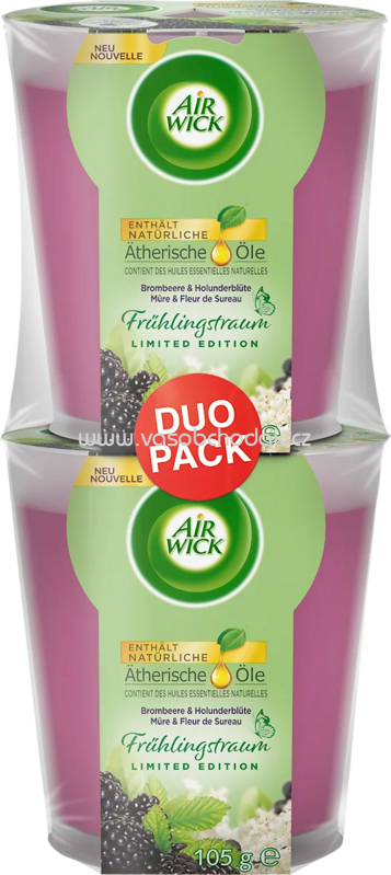 AirWick Duftkerze im Glas Brombeere & Holunderblüte, 2x105 g, 2 St AirWick Duftkerze im Glas Brombeere & Holunderblüte, 2x105 g, 2 St