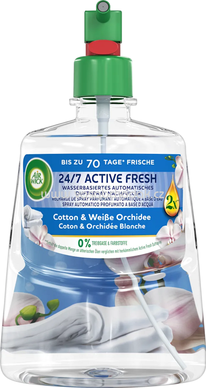 AirWick Lufterfrischer Active Fresh Cotton & Weiße Orchidee Nachfüllpack, 228 ml