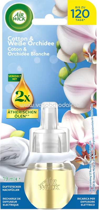 AirWick Lufterfrischer Duftstecker Cotton & Weiße Orchidee Nachfüllpack, 19 ml AirWick Lufterfrischer Duftstecker Cotton & Weiße Orchidee Nachfüllpack, 19 ml