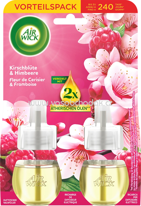 AirWick Lufterfrischer Duftstecker Kirschblüte & Himbeere Nachfüllpack, 2x19 ml, 38 ml AirWick Lufterfrischer Duftstecker Kirschblüte & Himbeere Nachfüllpack, 2x19 ml, 38 ml