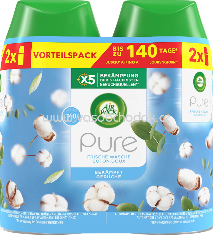 AirWick Lufterfrischer Freshmatic Frische Wäsche Nachfüllpack, 2x250 ml, 500 ml AirWick Lufterfrischer Freshmatic Frische Wäsche Nachfüllpack, 2x250 ml, 500 ml