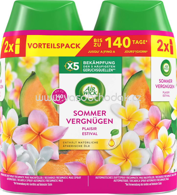 AirWick Lufterfrischer Freshmatic Sommervergnügen Nachfüllpack, 2x250 ml, 500 ml