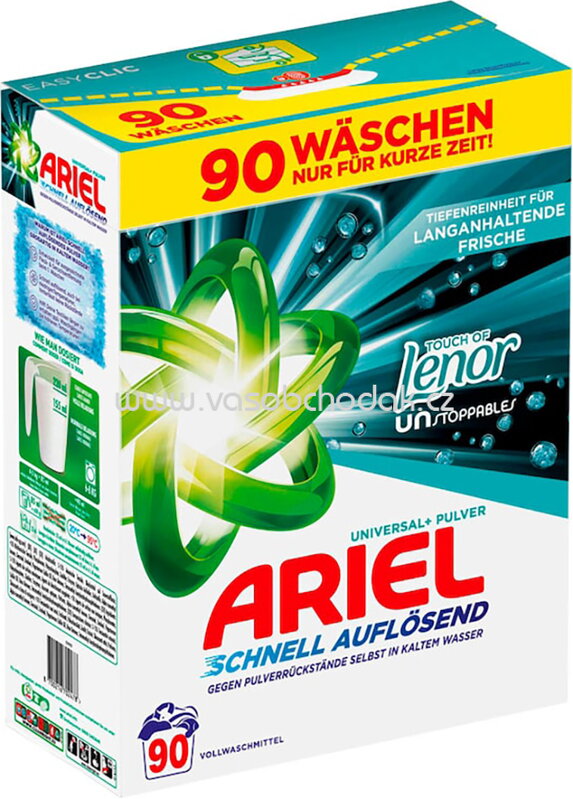 Ariel Universal Pulver Touch Of Lenor Unstoppables, 90 Wl