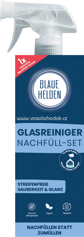 Blaue Helden Glasreiniger Power Pulver Starterset, 1 St