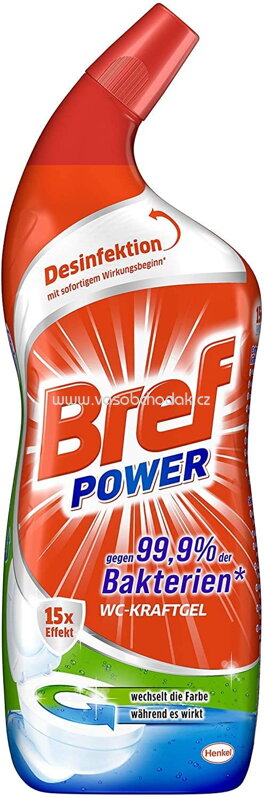 Bref Power Wc Kraftgel gegen 99,9% der Bakterien, 750 ml