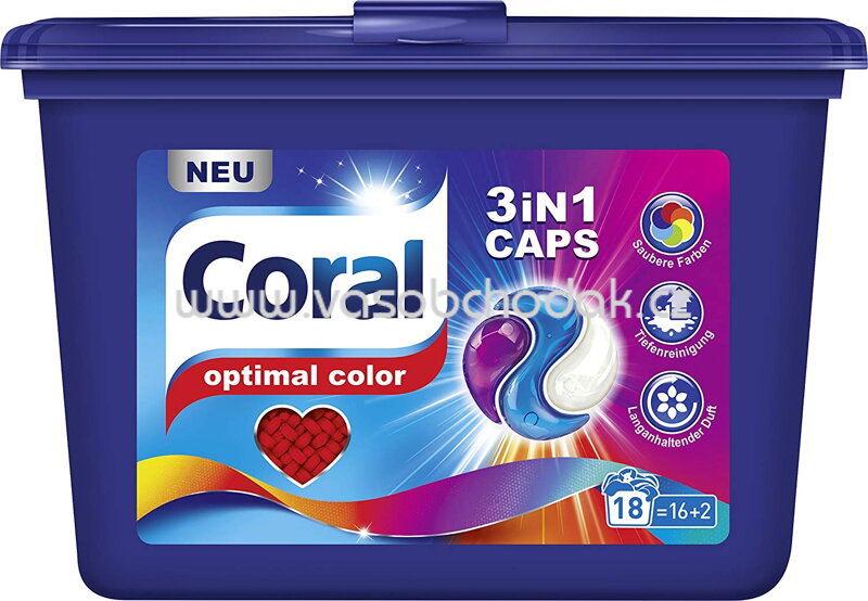 Coral Feinwaschmittel Caps 3in1 Optimal Color, 16 Wl