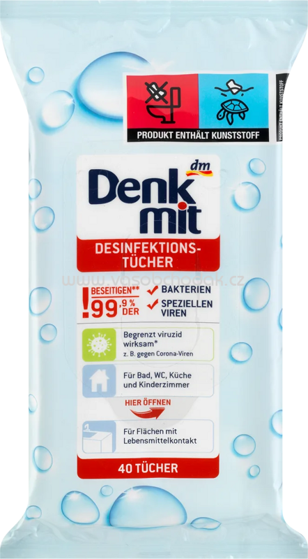 Denkmit Desinfektionstücher für Flächen, 40 St Denkmit Desinfektionstücher für Flächen, 40 St
