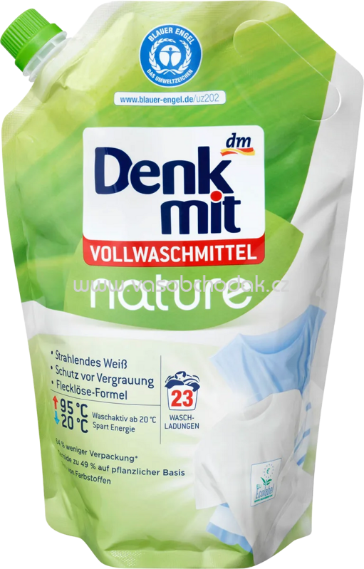 Denkmit Vollwaschmittel flüssig nature, Strahlendes Weiß, 23 Wl