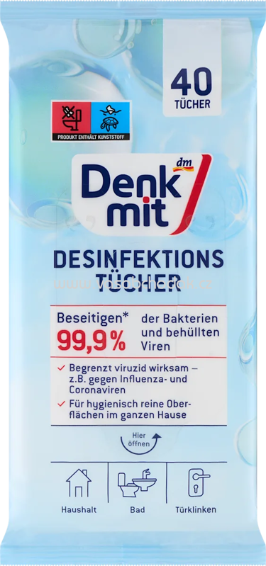 Denkmit Desinfektionstücher für Flächen, 40 St Denkmit Desinfektionstücher für Flächen, 40 St